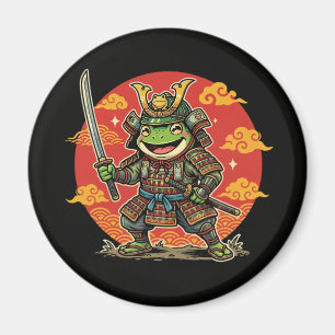 Imã Design de Guerreiro Animal Cartoon Samurai Sapo Fo