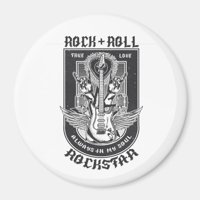 Imã Design de Guitar Rock (Frente)