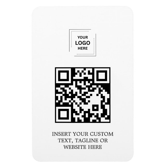 Ímã Design de Identidade de Marca QR Branco Simples (Vertical)