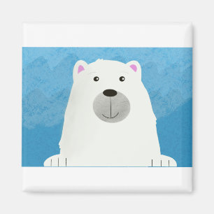 Imã Design de Impressão do Urso Polar Branco-Branco