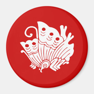 Imã Design de Kamon Japonês com Borboleta Asiática