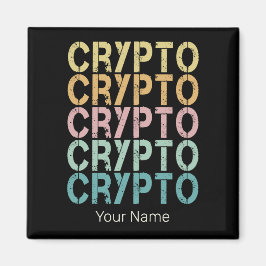 Imã Design De Letra Retro De Criptomoeda