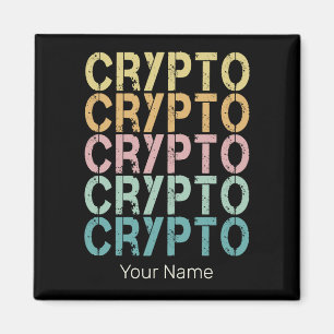 Imã Design De Letra Retro De Criptomoeda