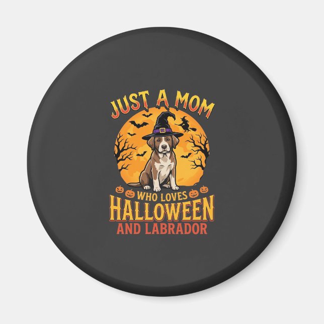 Imã Design de Mãe Labradores de Halloween Feiticeira C (Frente)