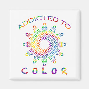 Imã Design de Mandala Arco-Íris Viciante em Cor