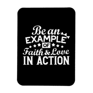 Ímã Design de Motivação Cristã - Fé, Amor e Ato