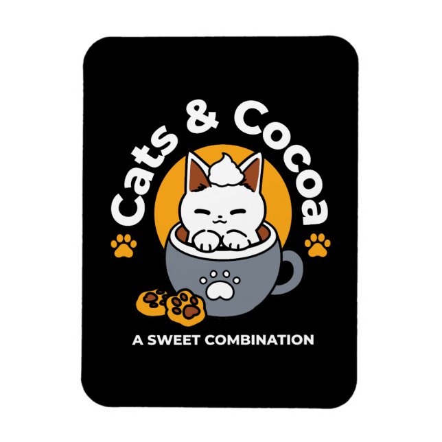 Ímã Design de Mug Feriado com Cozy Cat e Cookies de Pa (Vertical)