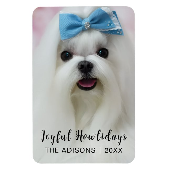 Ímã Design de Natal de Cachorro Moderno Férias da Pata (Vertical)