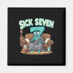 Imã Design de Número de Halloween Retro Sick Seven 67