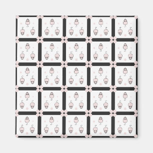 Imã Design de padrão contínuo de rato rosa - Decoração