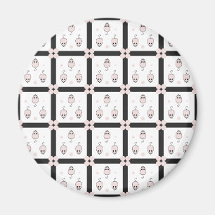 Imã Design de padrão contínuo de rato rosa - Decoração
