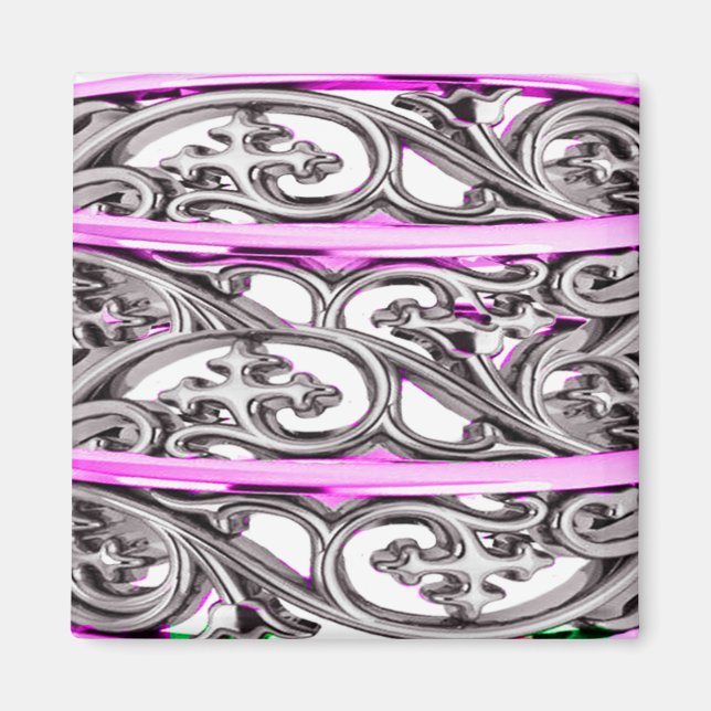 Imã Design de Padrão Cruzado de Filigrana Roxo (Frente)