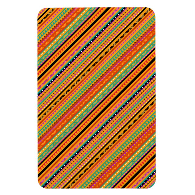 Ímã Design de padrões aztec nativos, de cor branca (Vertical)