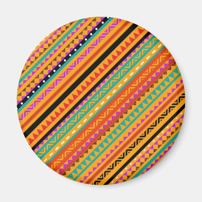 Imã Design de padrões aztec nativos, de cor branca (Frente)