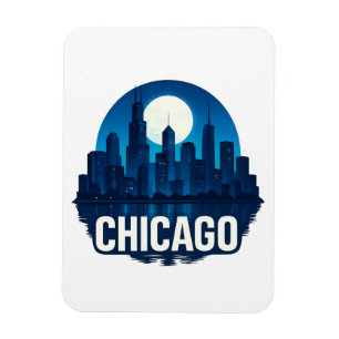 Ímã Design de paisagem urbana de alta-lua em Chicago S