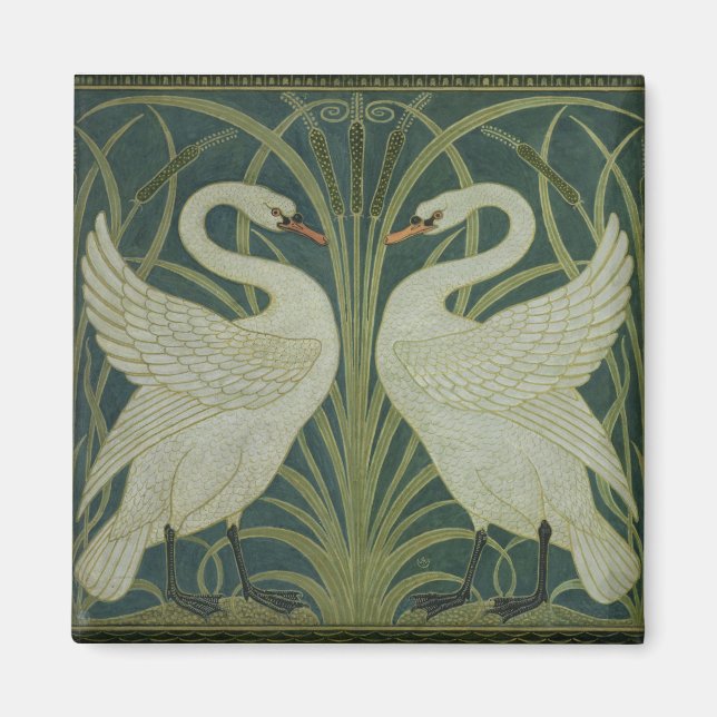 Imã design de papel de parede 'Swan, Rush e Iris' (Frente)