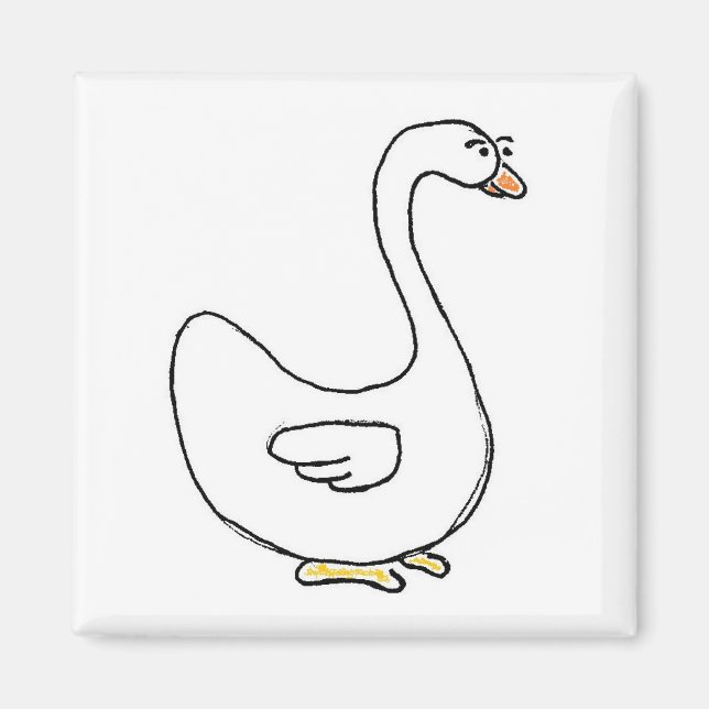 Imã Design de Pássaro Branco Graceful Swan (Frente)