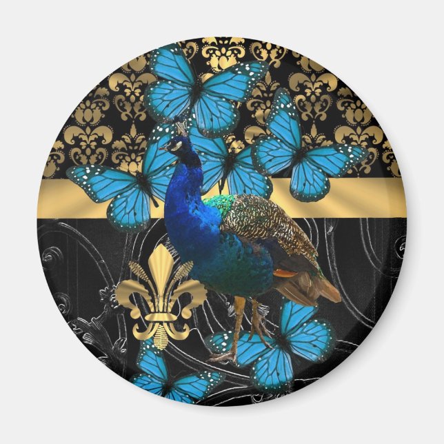 Imã design de pavão feminino bonito (Frente)