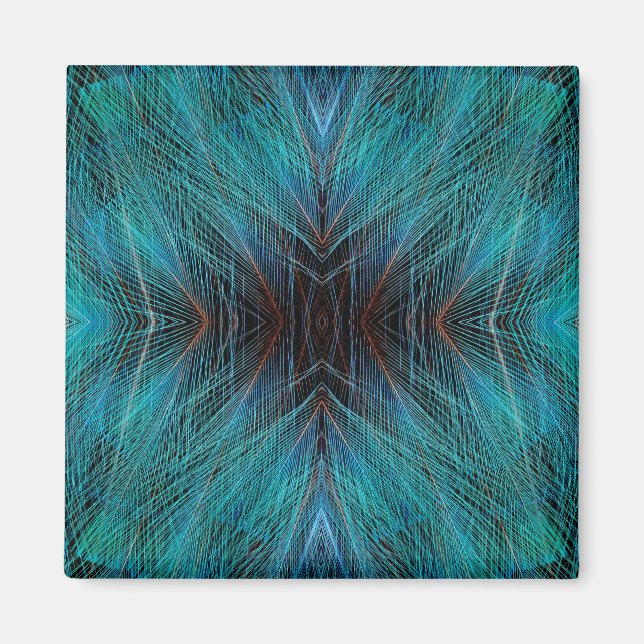 Imã Design de Pena Fractal do Ave do Paraíso (Frente)