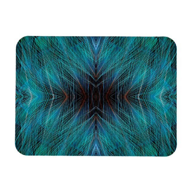 Ímã Design de Pena Fractal do Pássaro do Paraíso (Horizontal)