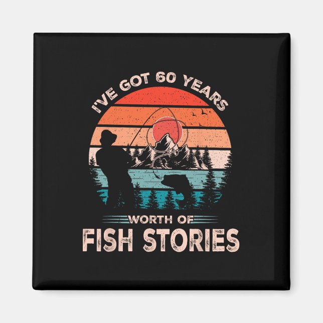 Imã Design de pesca legal 60 anos de idade presente de (Frente)