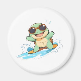 Imã Design de Praia de Verão de Tartaruga Surfista Chi