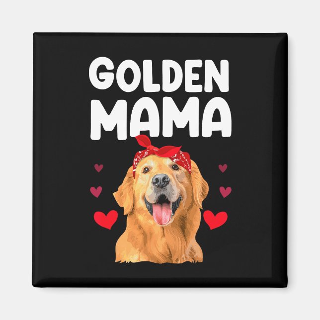 Imã Design De Retriever De ouro Para Mamãe Mulheres Ou (Frente)