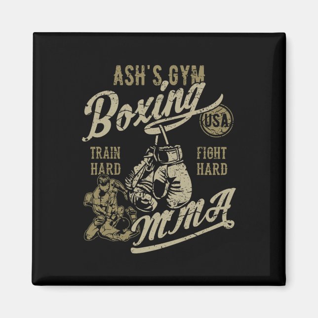 Imã Design de Retro de Boxing Mma Gym da Ash para o no (Frente)