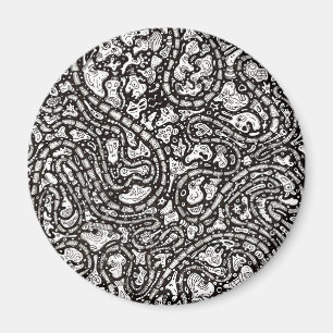 Imã Design de Rostos Estranhos Desenho Animado Curvo e