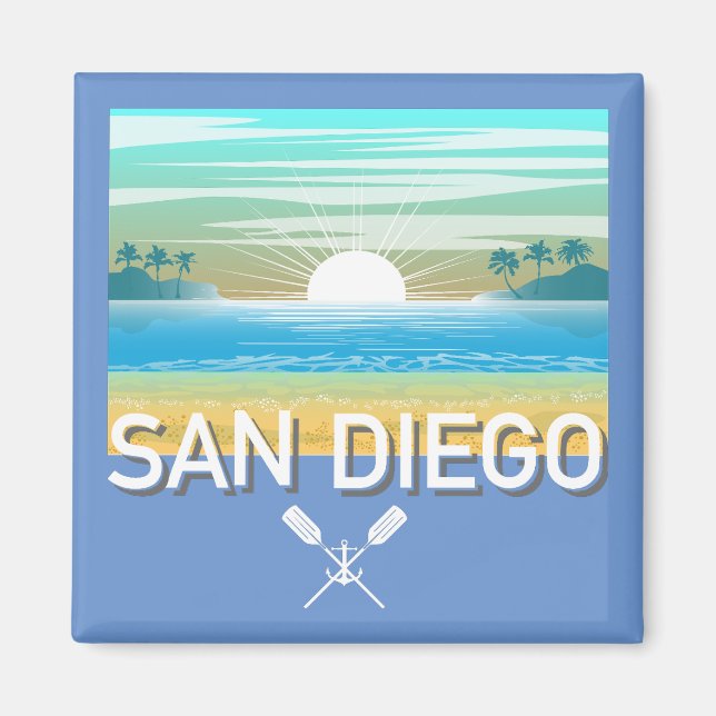 Imã Design de San Diego - Magnet Quadrado (Frente)
