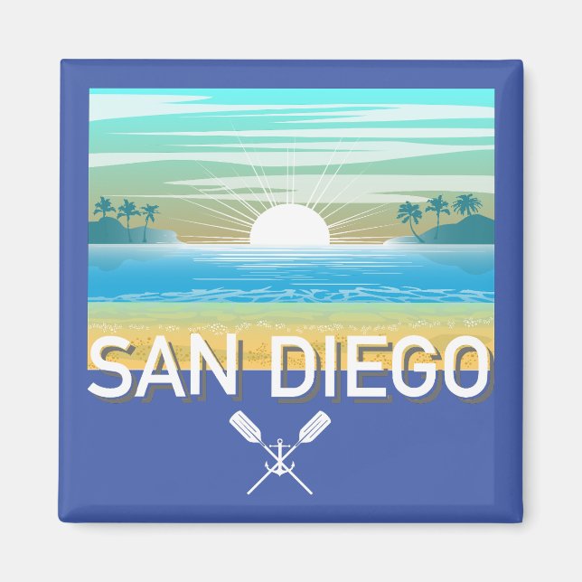 Imã Design de San Diego - Magnet Quadrado (Frente)