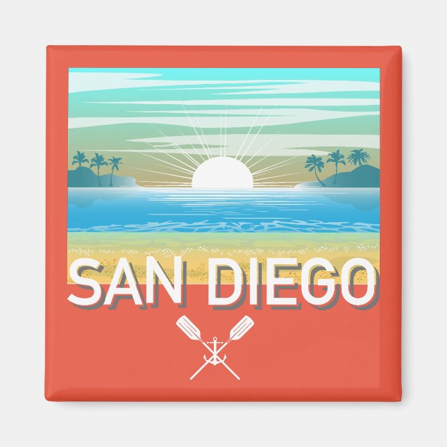 Imã Design de San Diego - Magnet Quadrado (Frente)