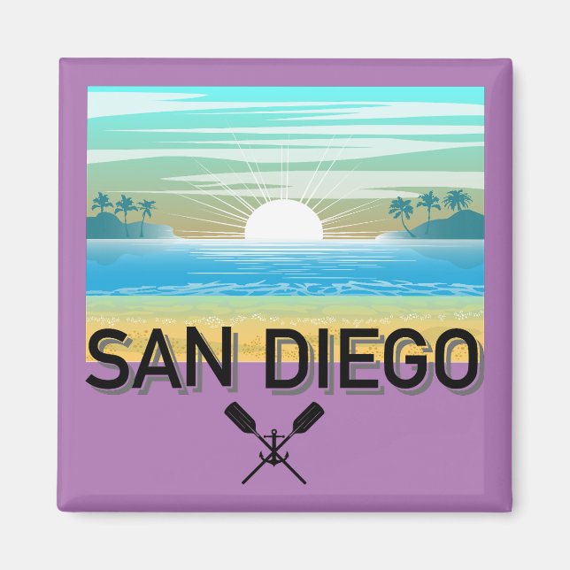 Imã Design de San Diego - Magnet Quadrado (Frente)