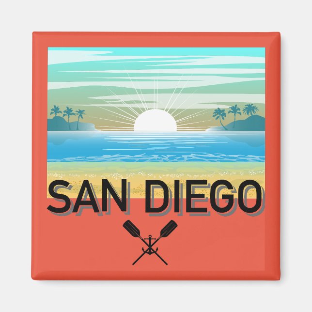 Imã Design de San Diego - Magnet Quadrado (Frente)