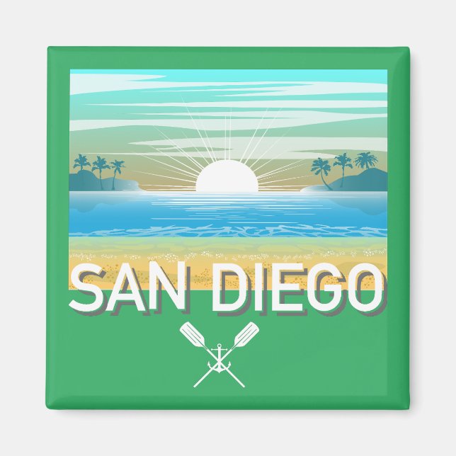 Imã Design de San Diego - Magnet Quadrado (Frente)