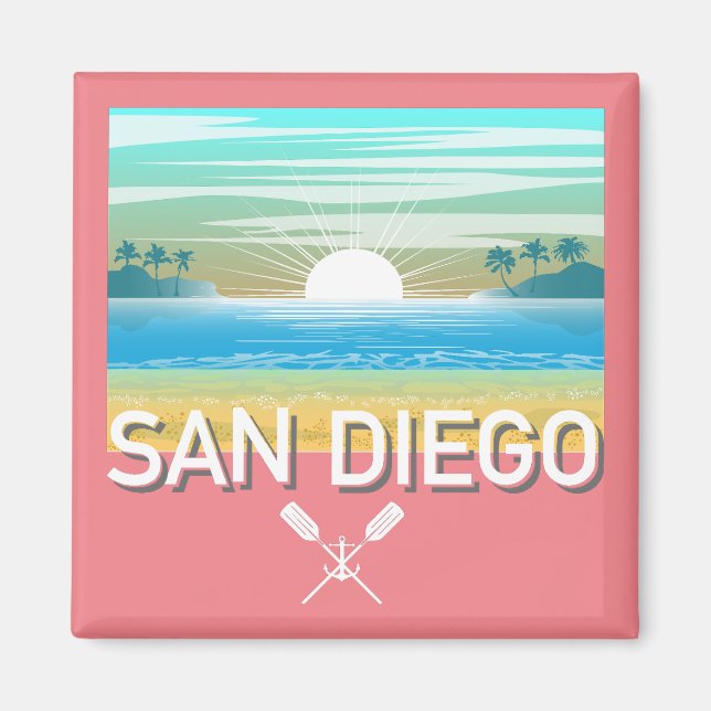 Imã Design de San Diego - Magnet Quadrado (Frente)