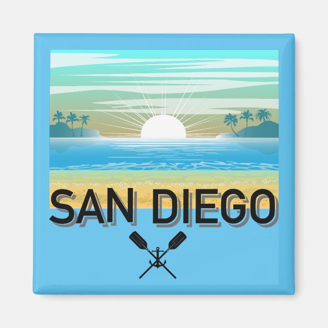 Imã Design de San Diego - Magnet Quadrado (Frente)