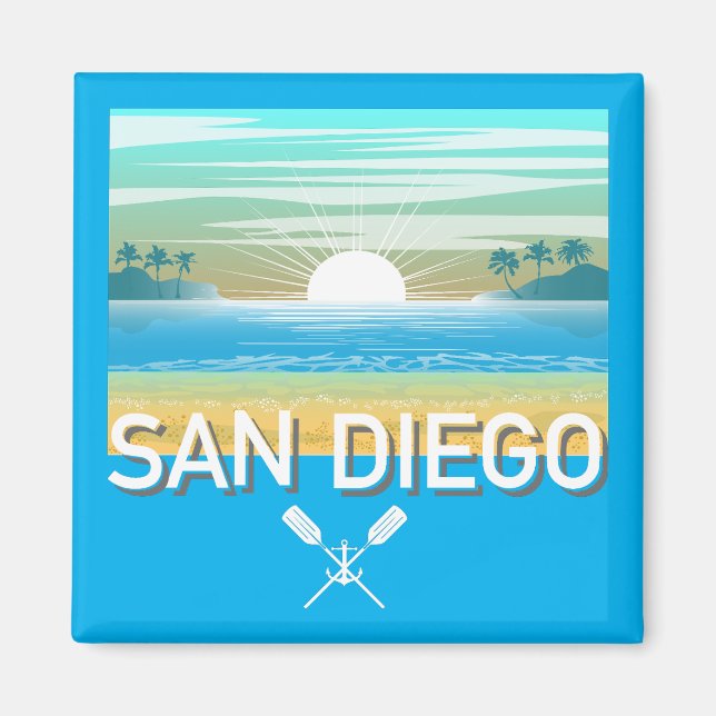 Imã Design de San Diego - Magnet Quadrado (Frente)