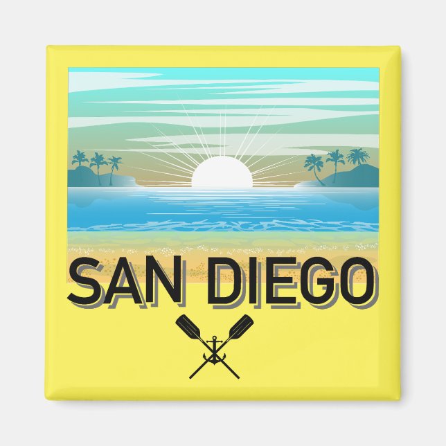 Imã Design de San Diego - Magnet Quadrado (Frente)