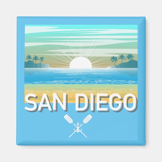 Imã Design de San Diego - Magnet Quadrado (Frente)
