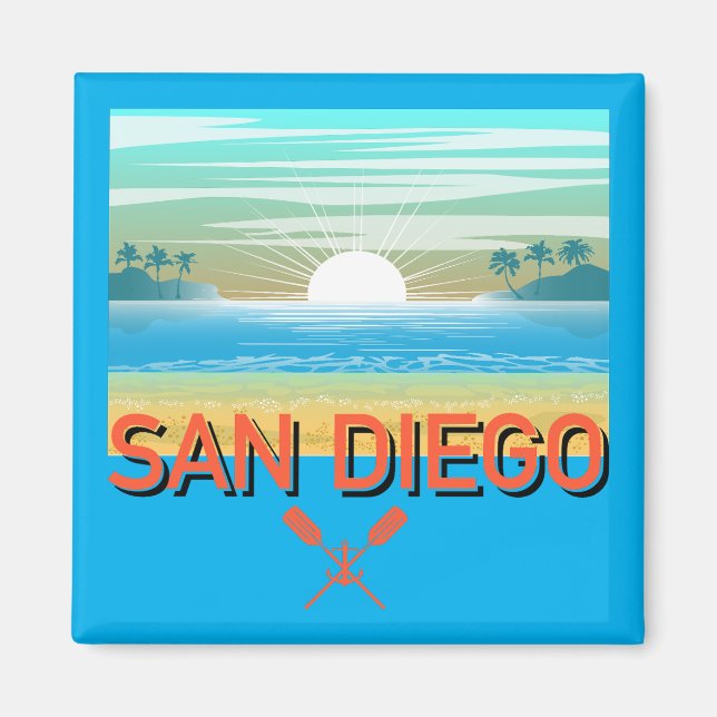 Imã Design de San Diego - Magnet Quadrado (Frente)