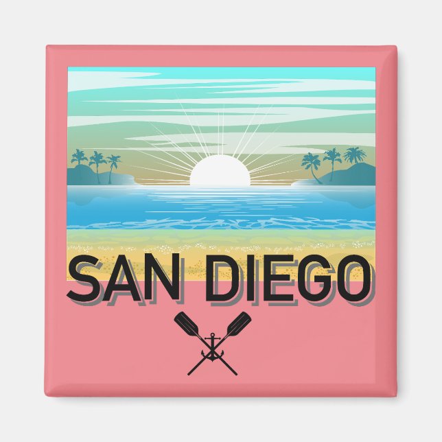 Imã Design de San Diego - Magnet Quadrado (Frente)