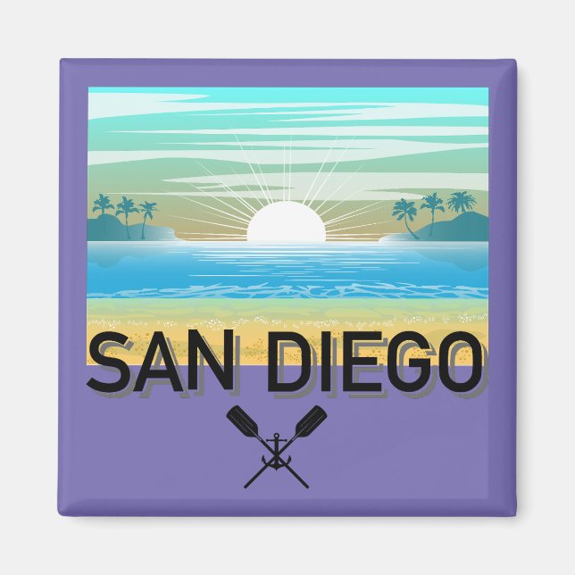 Imã Design de San Diego - Magnet Quadrado (Frente)