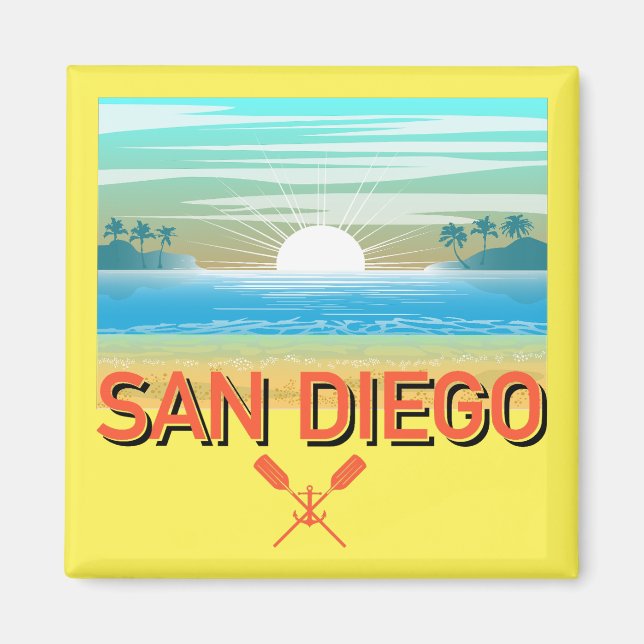 Imã Design de San Diego - Magnet Quadrado (Frente)