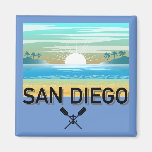 Imã Design de San Diego - Magnet Quadrado (Frente)