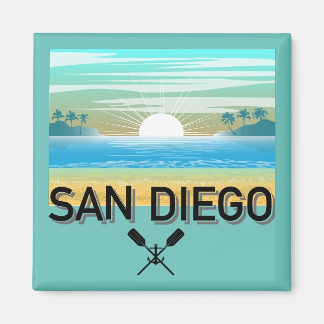 Imã Design de San Diego - Magnet Quadrado (Frente)