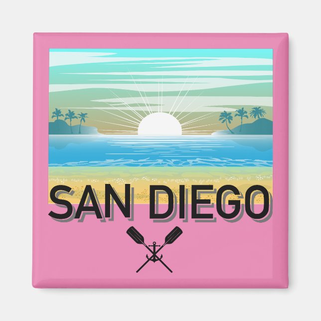 Imã Design de San Diego - Magnet Quadrado (Frente)