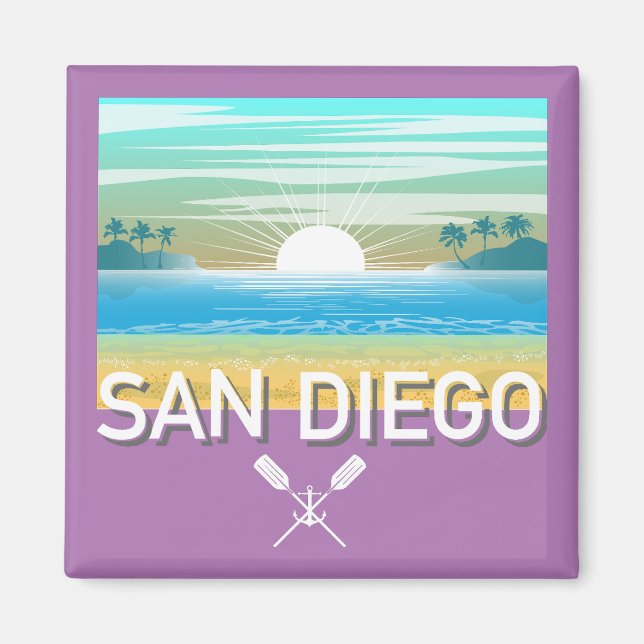 Imã Design de San Diego - Magnet Quadrado (Frente)