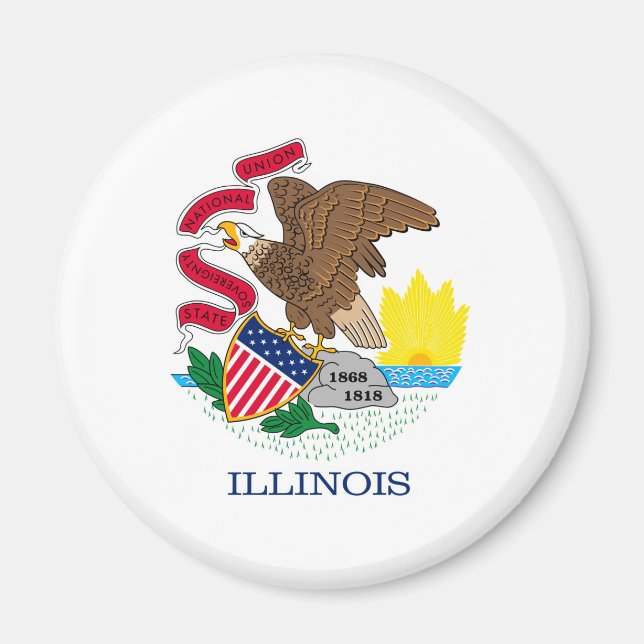 Imã Design de Sinalizador do Estado de Illinois (Frente)