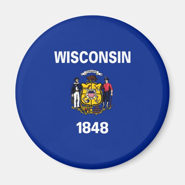 Imã Design de Sinalizador do Estado de Wisconsin (Frente)
